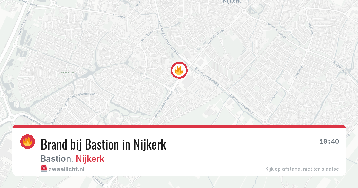 Brand bij Bastion in Nijkerk — 14 jul 2026
