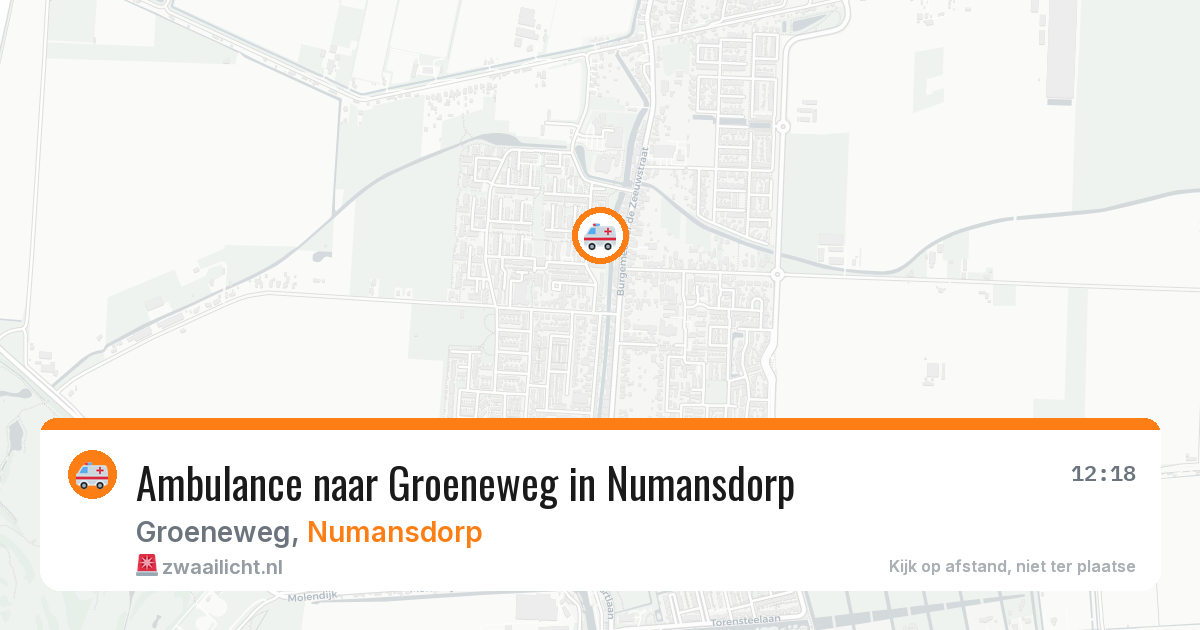 Ambulance naar Groeneweg in Numansdorp — 3 aug 2026