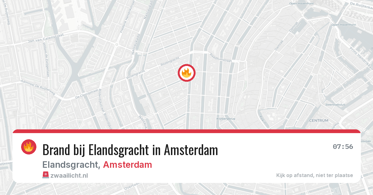 Brand bij Elandsgracht in Amsterdam — 17 mrt 2026