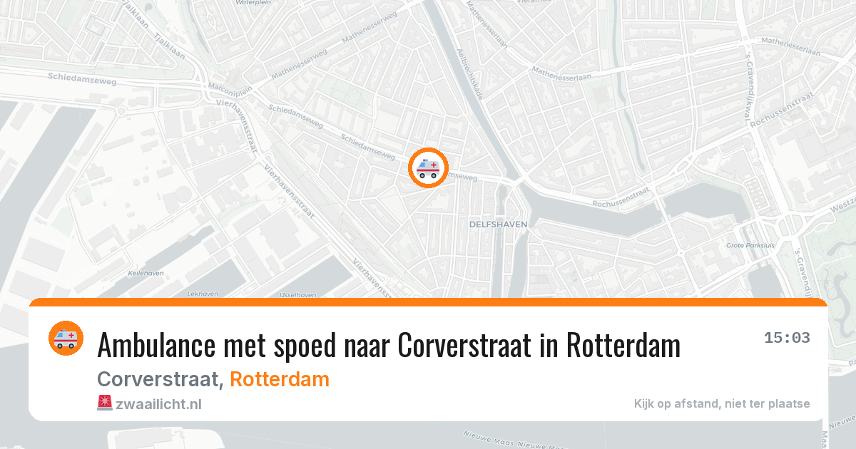 Ambulance met spoed naar Corverstraat in Rotterdam — 23 apr 2026