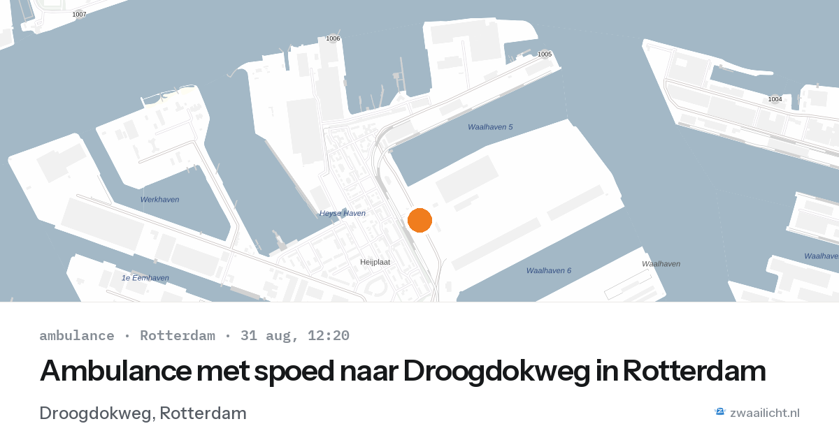 Ambulance met spoed naar Droogdokweg in Rotterdam — 31 aug 2026