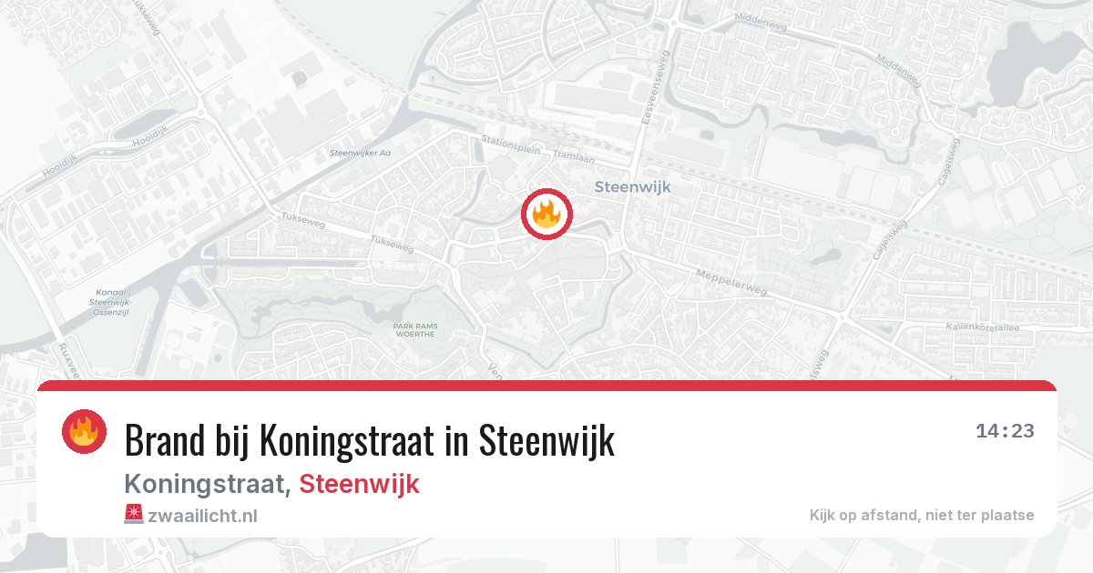 Brand bij Koningstraat in Steenwijk — 21 apr 2026