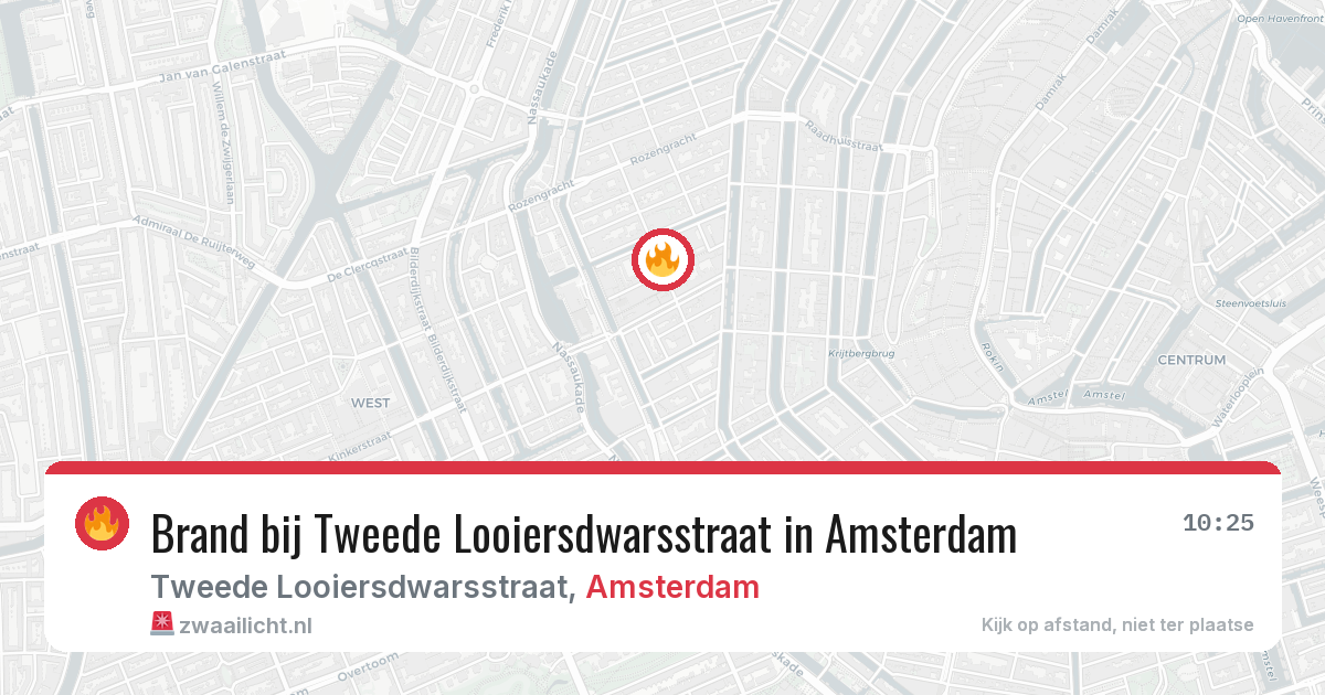 Brand bij Tweede Looiersdwarsstraat in Amsterdam — 25 jul 2026