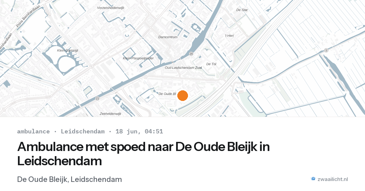 Ambulance met spoed naar De Oude Bleijk in Leidschendam — 18 jun 2026