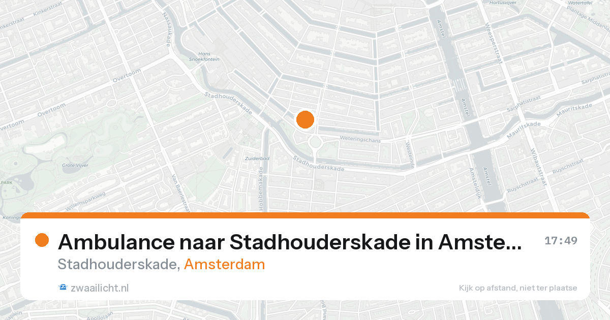 Ambulance naar Stadhouderskade in Amsterdam — 15 aug 2026