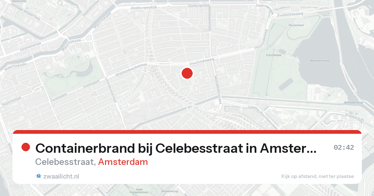 Containerbrand bij Celebesstraat in Amsterdam — 1 jun 2026