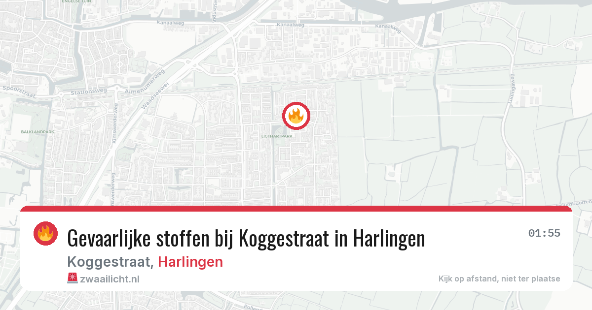 Gevaarlijke stoffen bij Koggestraat in Harlingen — 12 mei 2026