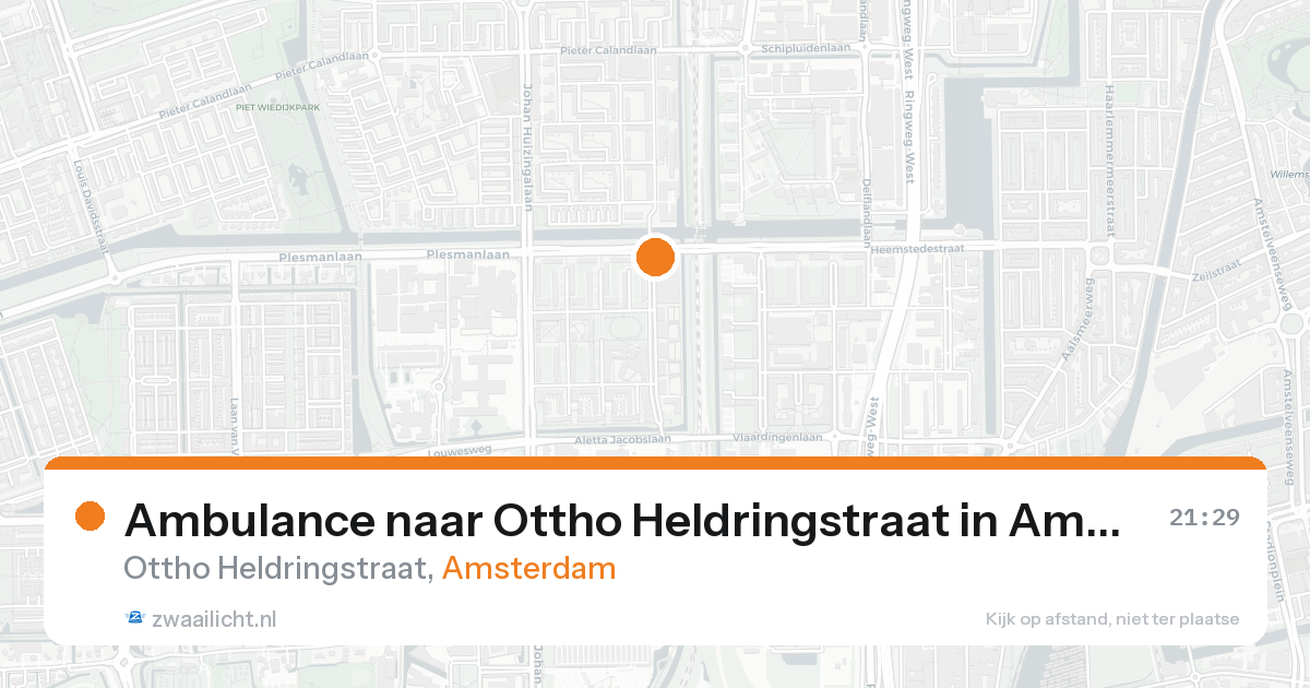 Ambulance naar Ottho Heldringstraat in Amsterdam — 15 aug 2026