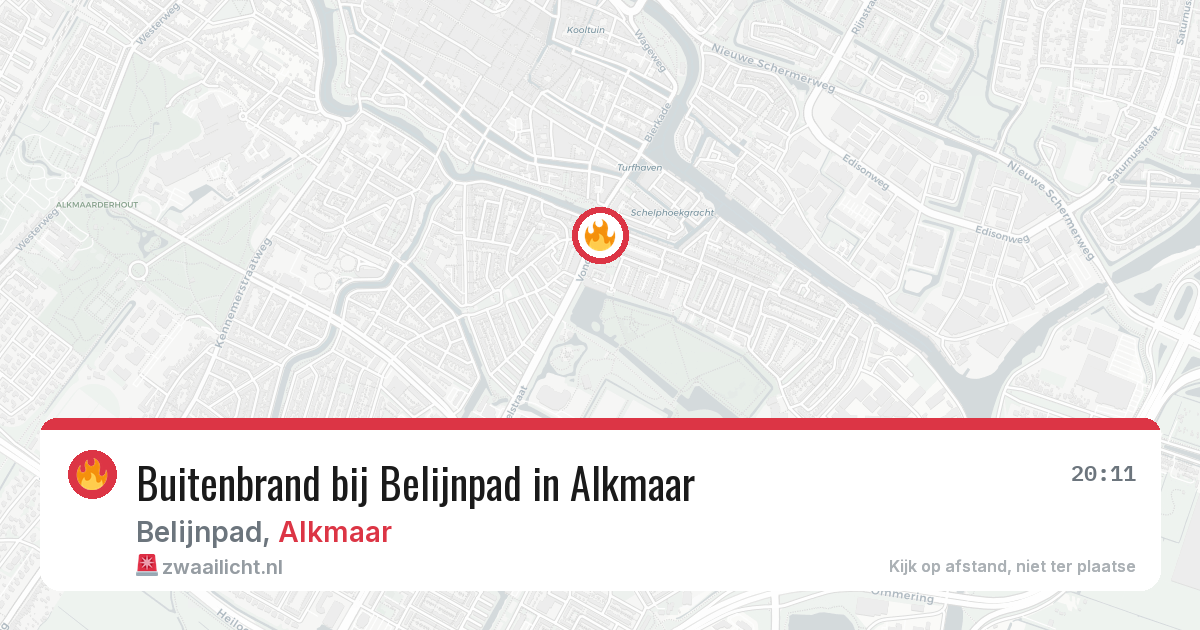 Buitenbrand bij Belijnpad in Alkmaar — 20 apr 2026