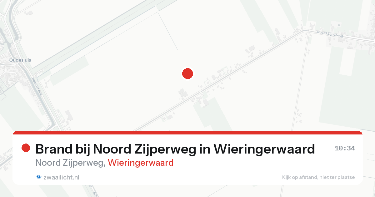 Brand bij Noord Zijperweg in Wieringerwaard — 6 aug 2026