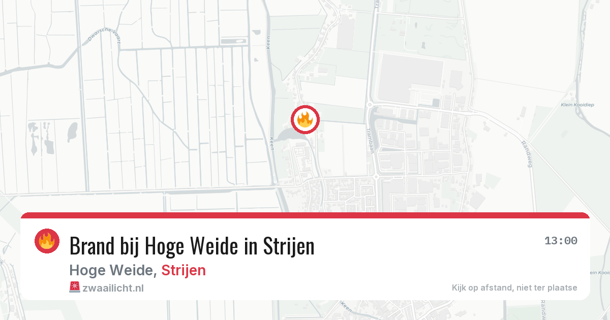 Brand bij Hoge Weide in Strijen — 19 jun 2026