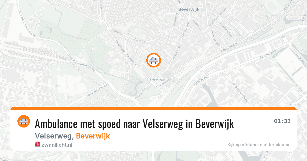 Ambulance met spoed naar Velserweg in Beverwijk — 2 aug 2026