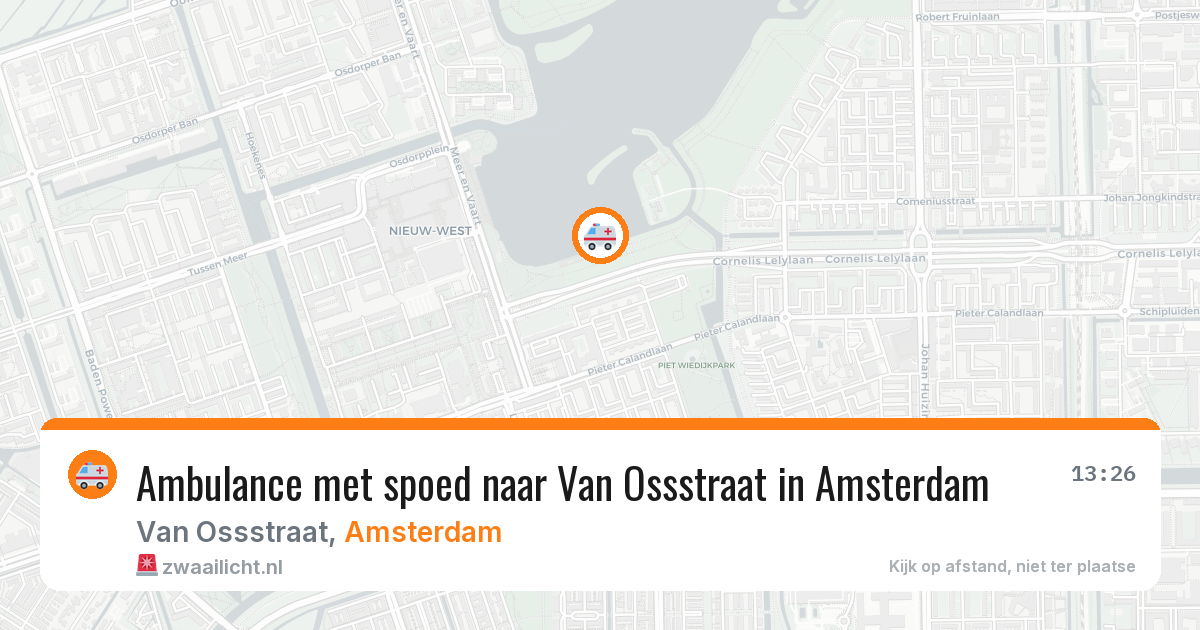 Ambulance met spoed naar Van Ossstraat in Amsterdam — 14 aug 2026