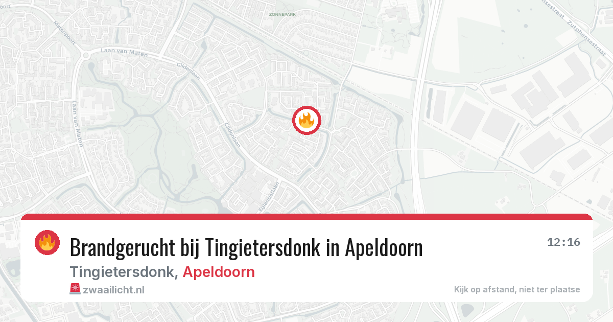 Brandgerucht bij Tingietersdonk in Apeldoorn — 21 mei 2026