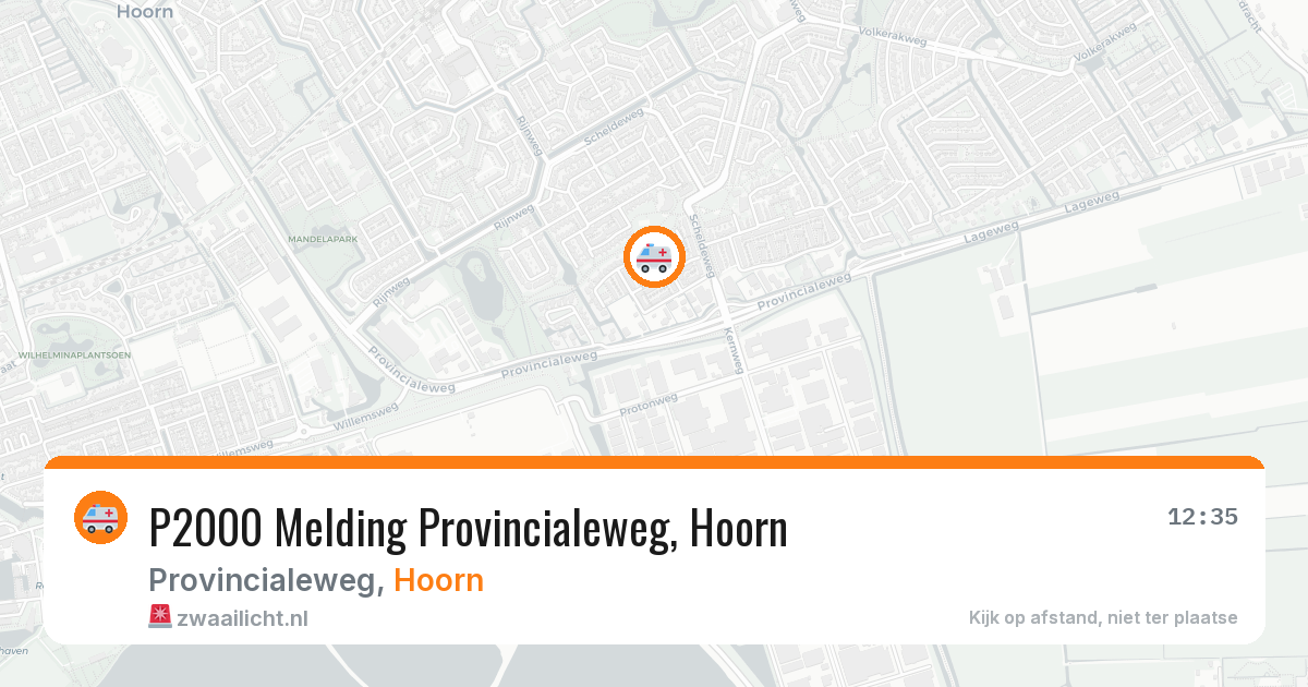 P2000 Melding Provincialeweg, Hoorn — 1 jul 2026