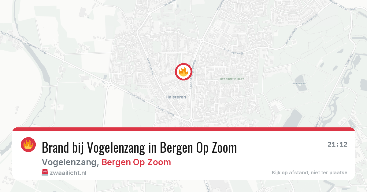 Brand bij Vogelenzang in Bergen Op Zoom — 3 aug 2026