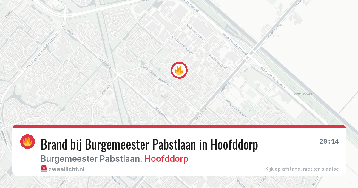 Brand bij Burgemeester Pabstlaan in Hoofddorp — 10 aug 2026