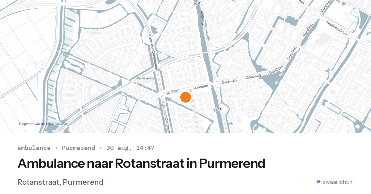 Ambulance naar Rotanstraat in Purmerend — 30 aug 2026