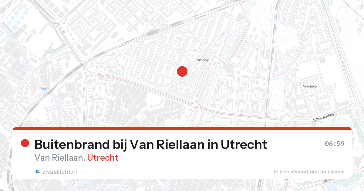 Buitenbrand bij Van Riellaan in Utrecht — 27 aug 2026