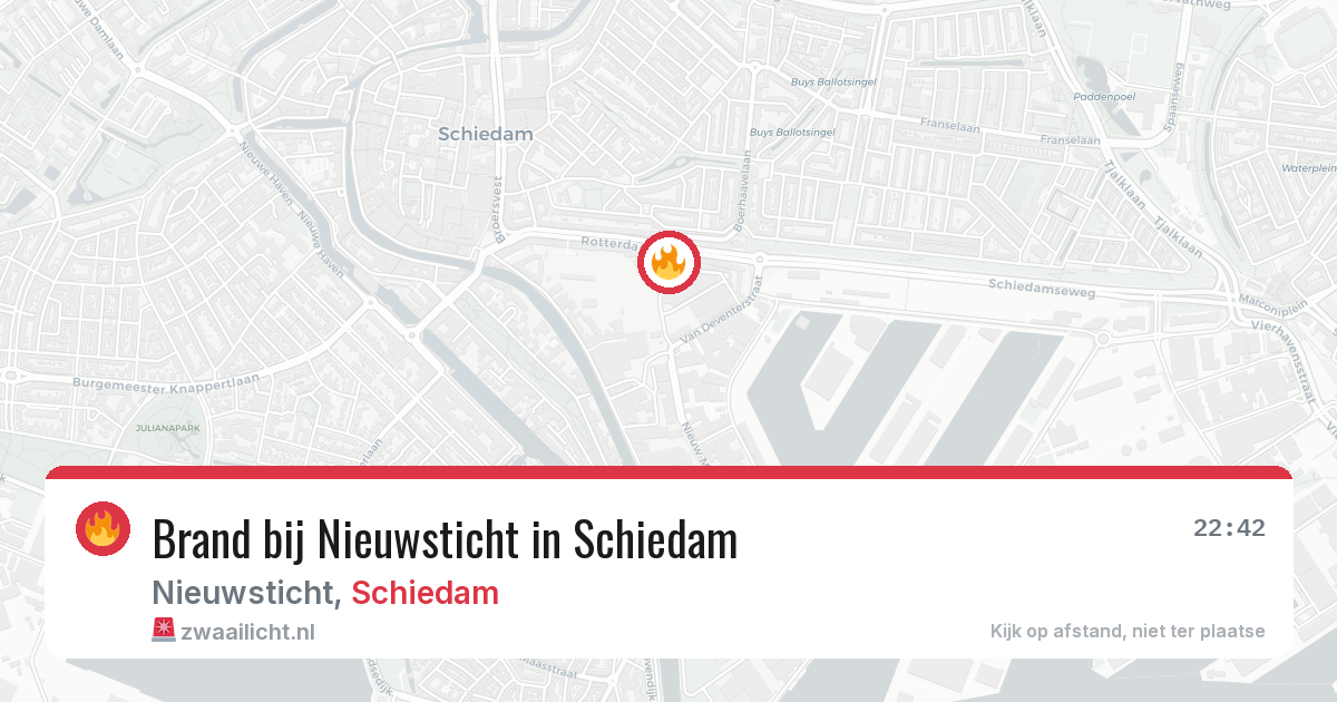Brand bij Nieuwsticht in Schiedam — 30 mrt 2026