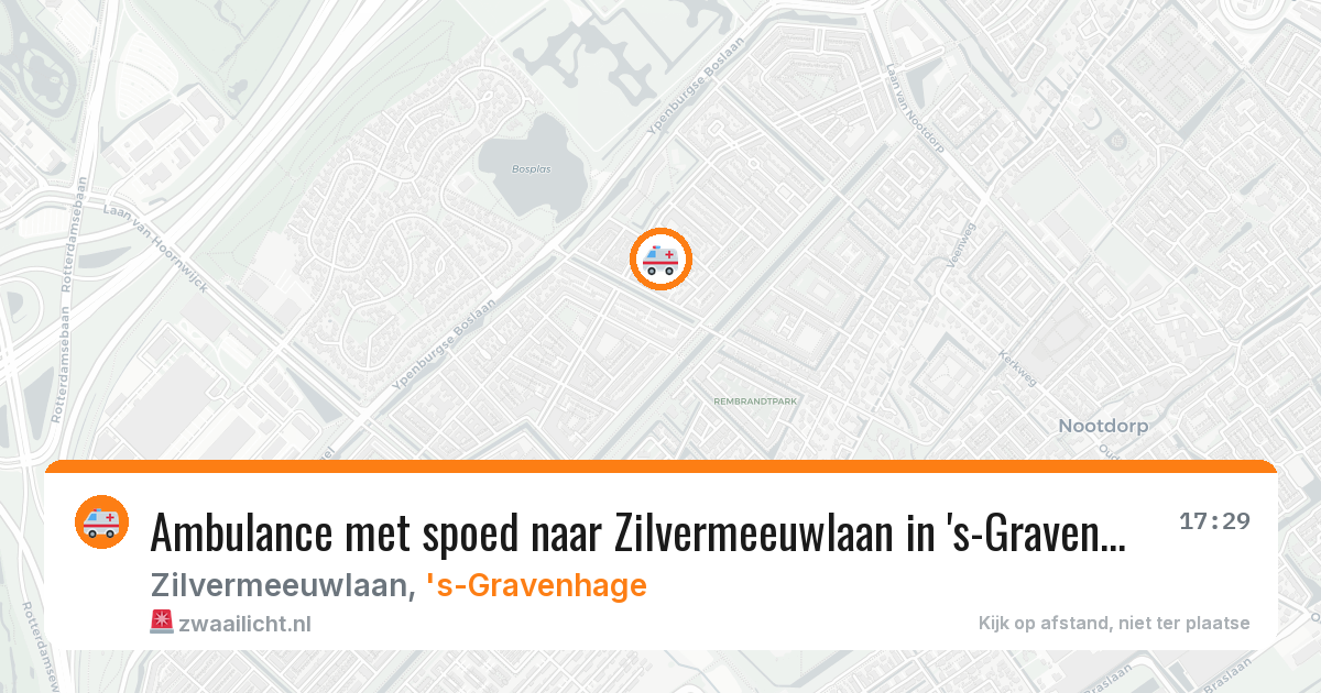 Ambulance met spoed naar Zilvermeeuwlaan in 's-Gravenhage — 10 jul 2026
