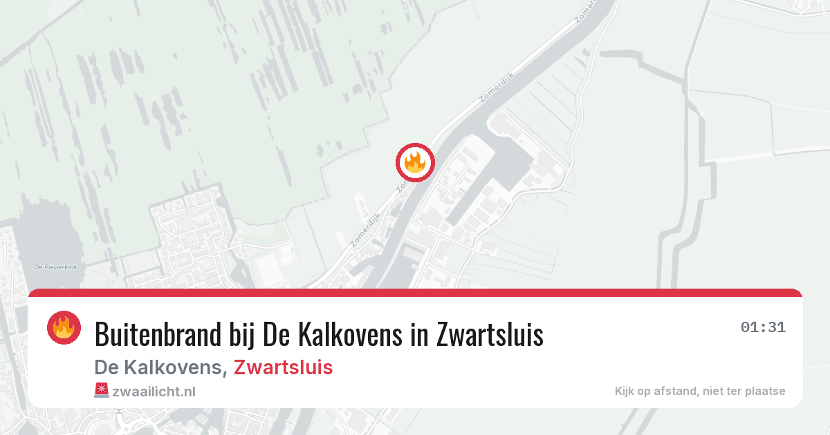 Buitenbrand bij De Kalkovens in Zwartsluis — 19 jun 2026