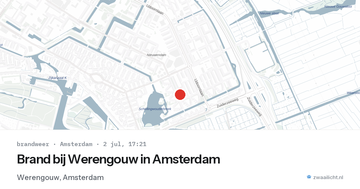 Brand bij Werengouw in Amsterdam — 2 jul 2026