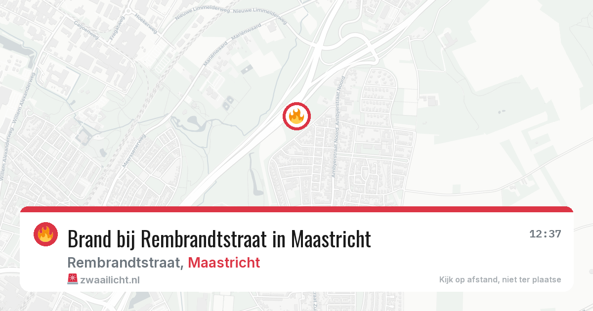 Brand bij Rembrandtstraat in Maastricht — 24 mei 2026