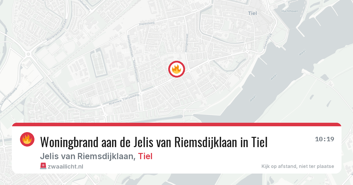 Woningbrand aan de Jelis van Riemsdijklaan in Tiel — 10 mei 2026