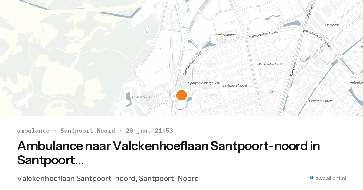 Ambulance naar Valckenhoeflaan Santpoort-noord in Santpoort-Noord — 20 jun 2026