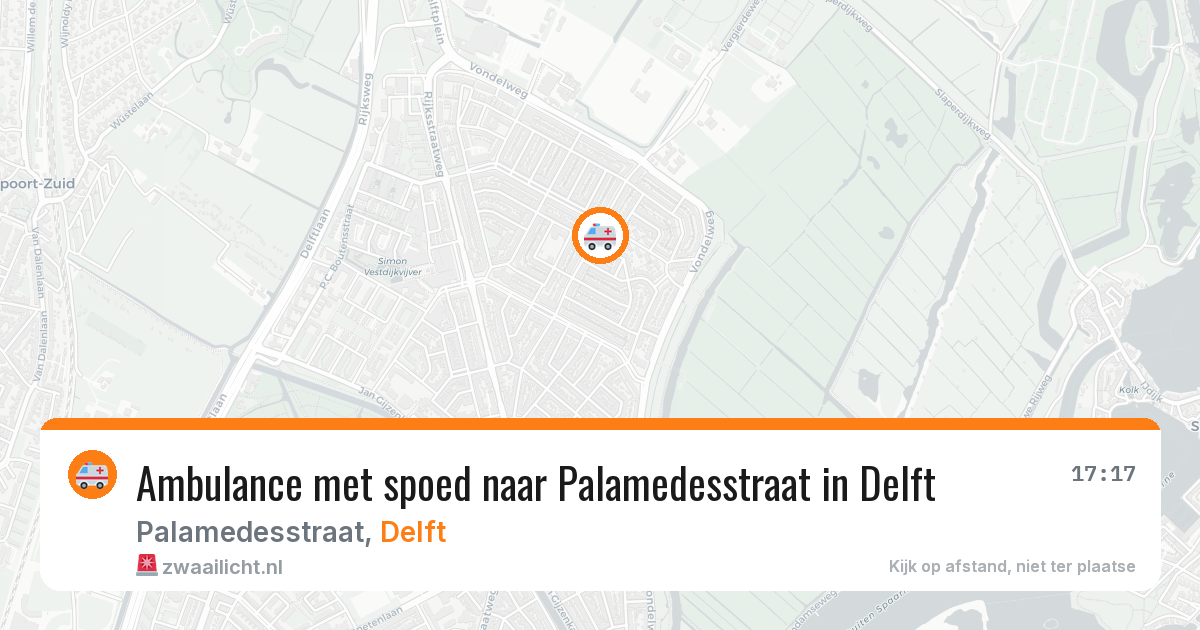 Ambulance met spoed naar Palamedesstraat in Delft — 18 jan 2026