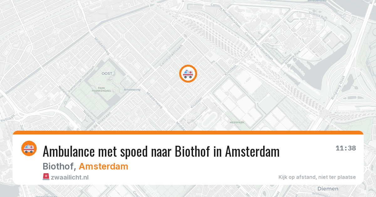 Ambulance met spoed naar Biothof in Amsterdam — 2 jun 2026
