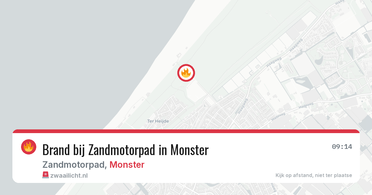 Brand bij Zandmotorpad in Monster — 25 mei 2026