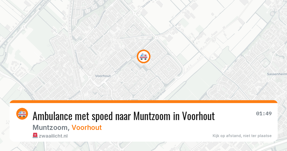 Ambulance met spoed naar Muntzoom in Voorhout — 1 aug 2026
