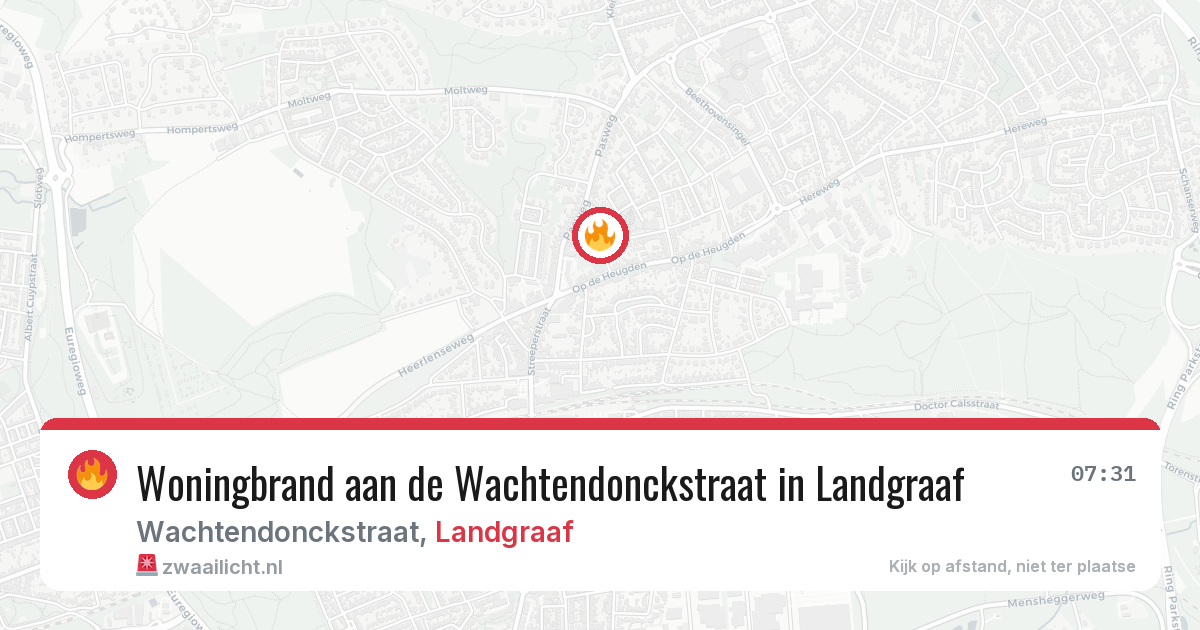 Woningbrand aan de Wachtendonckstraat in Landgraaf — 25 apr 2026