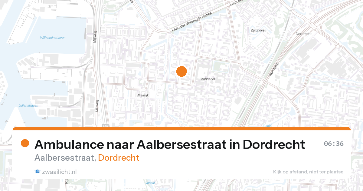 Ambulance naar Aalbersestraat in Dordrecht — 28 aug 2026