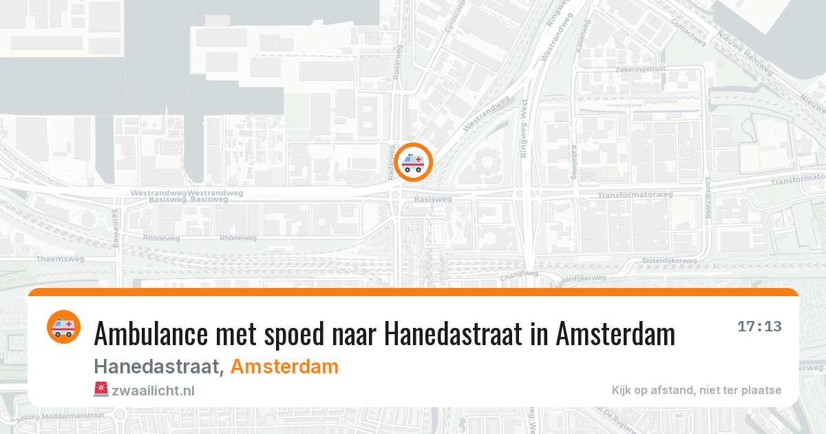 Ambulance met spoed naar Hanedastraat in Amsterdam — 23 mrt 2026