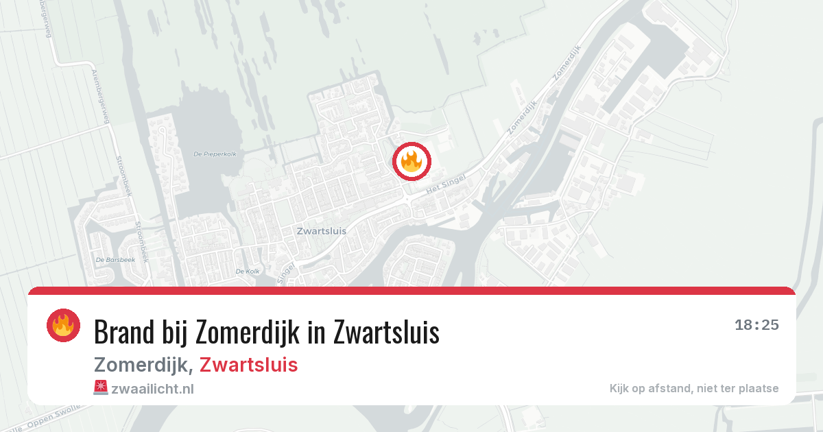 Brand bij Zomerdijk in Zwartsluis — 21 jul 2026