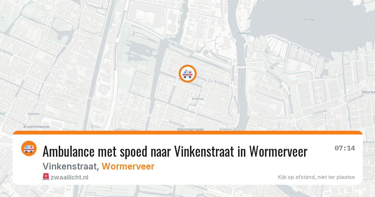 Ambulance met spoed naar Vinkenstraat in Wormerveer — 15 jul 2026