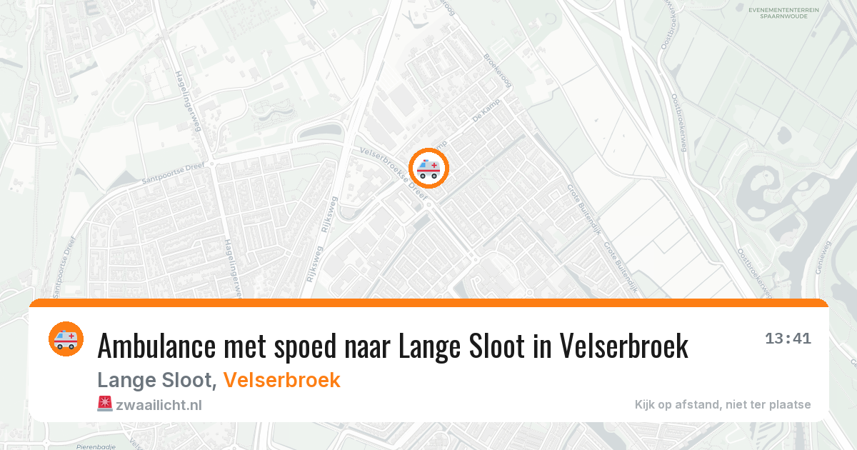 Ambulance met spoed naar Lange Sloot in Velserbroek — 9 aug 2026