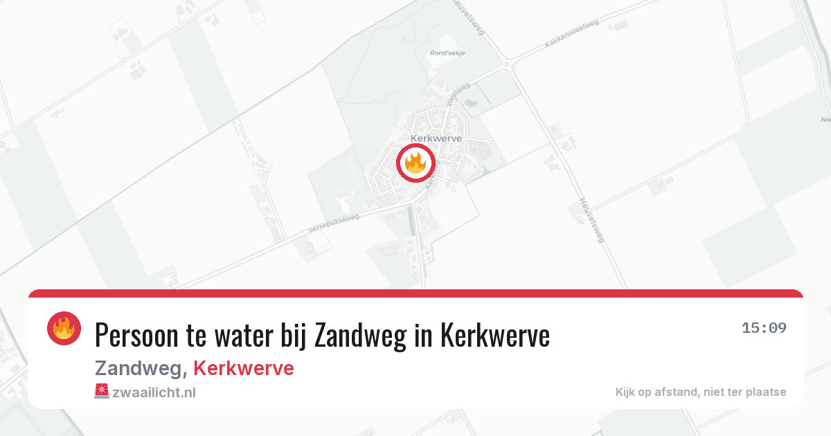 Persoon te water bij Zandweg in Kerkwerve — 9 apr 2026