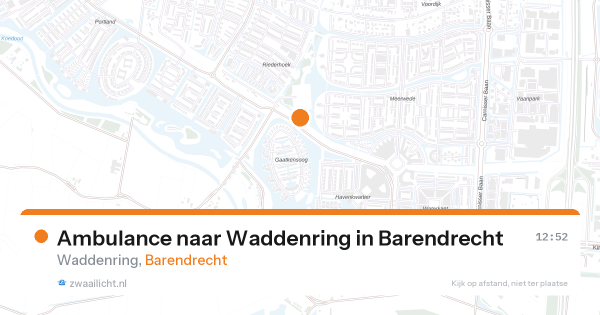 Ambulance naar Waddenring in Barendrecht — 27 aug 2026
