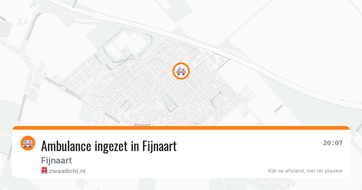 Ambulance ingezet in Fijnaart — 12 aug 2026