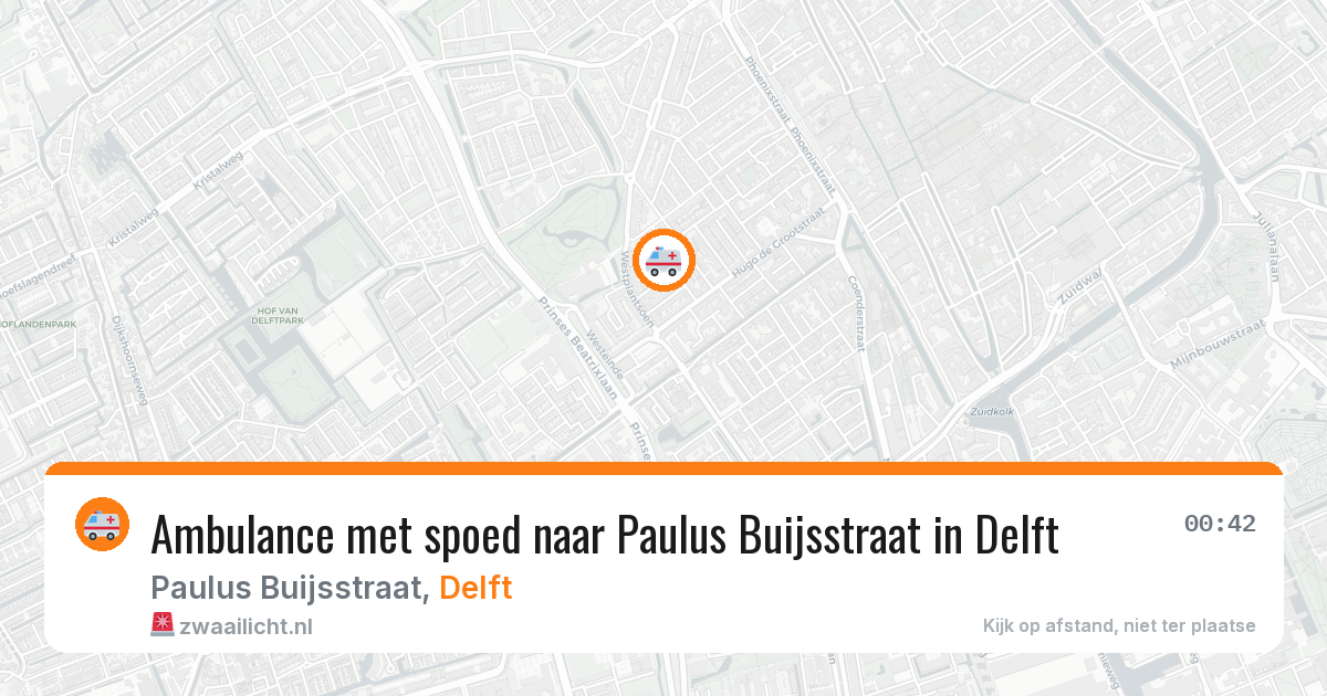 Ambulance met spoed naar Paulus Buijsstraat in Delft — 28 jun 2026