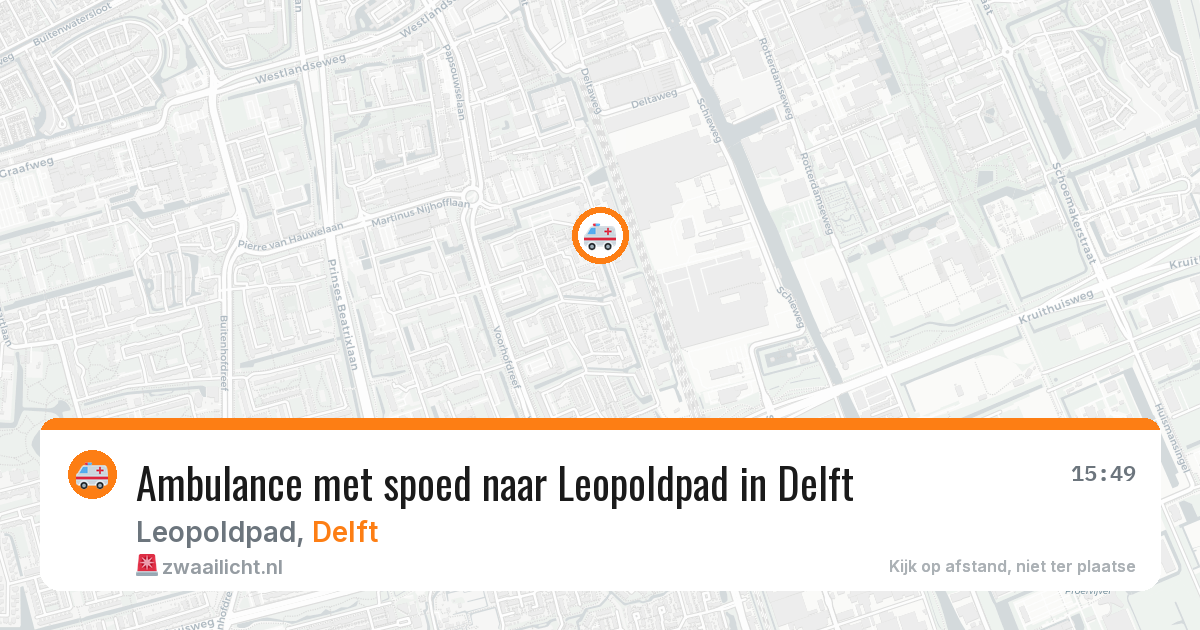 Ambulance met spoed naar Leopoldpad in Delft — 17 apr 2026