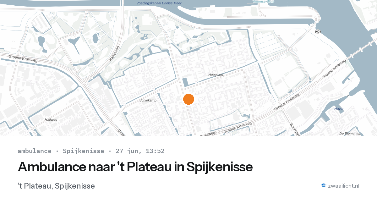 Ambulance naar 't Plateau in Spijkenisse — 27 jun 2026