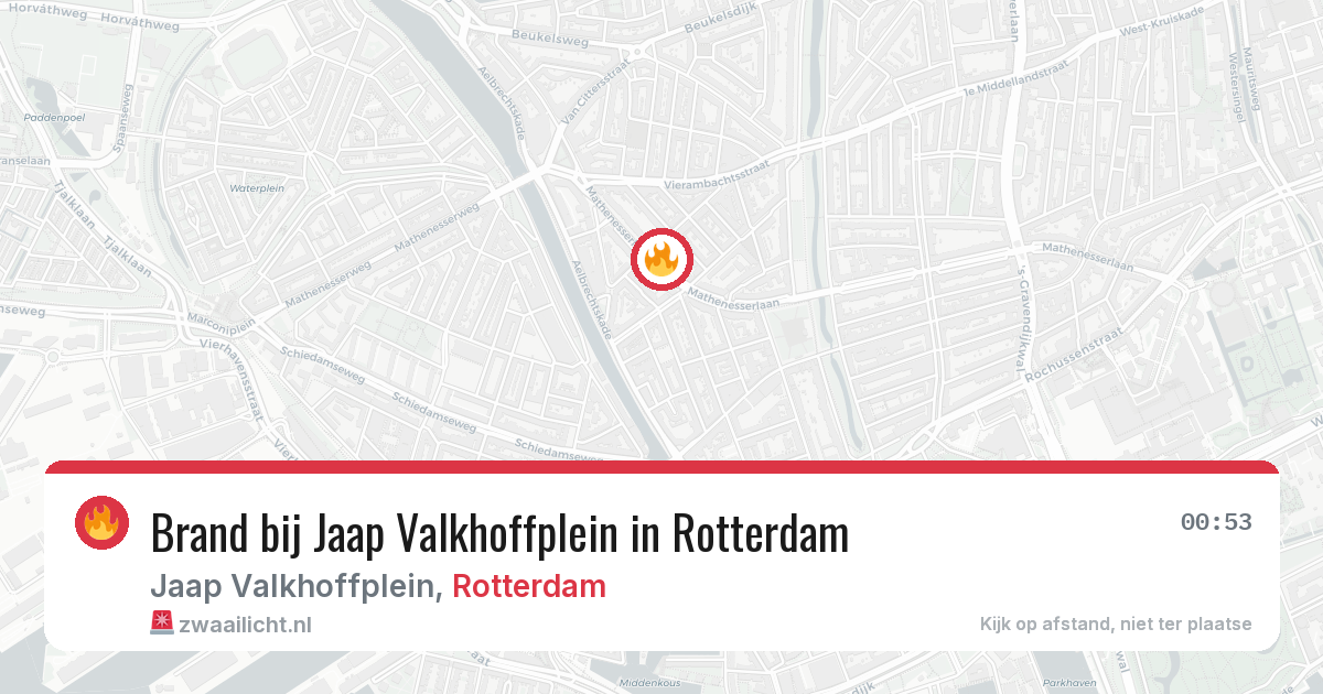Brand bij Jaap Valkhoffplein in Rotterdam — 19 jun 2026