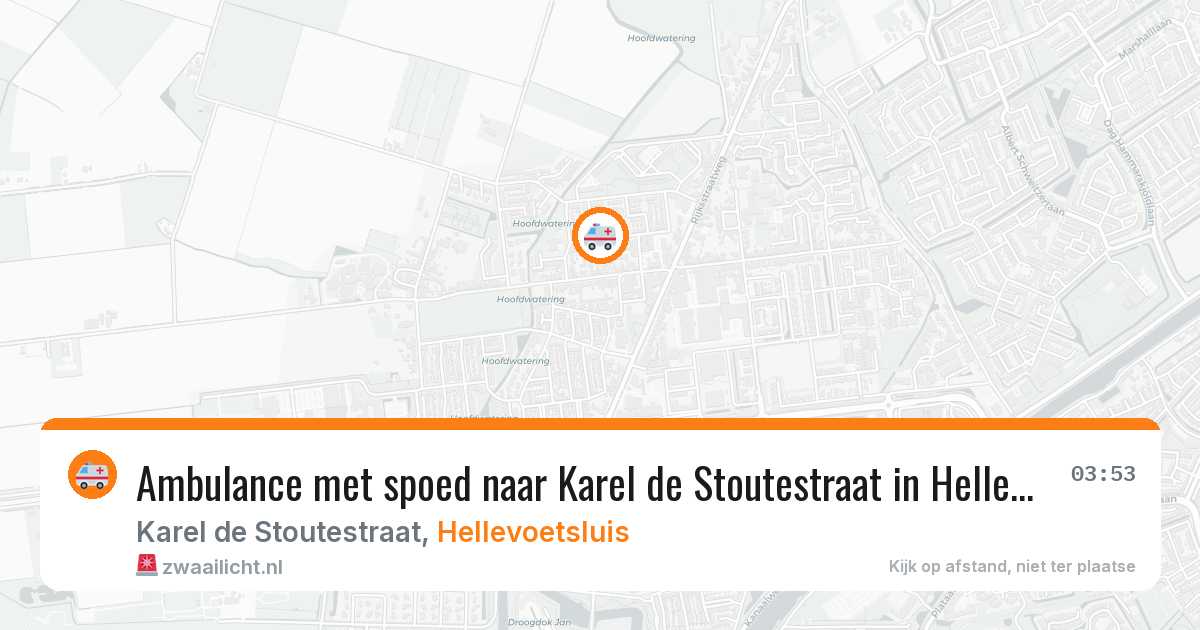 Ambulance met spoed naar Karel de Stoutestraat in Hellevoetsluis — 15 jun 2026