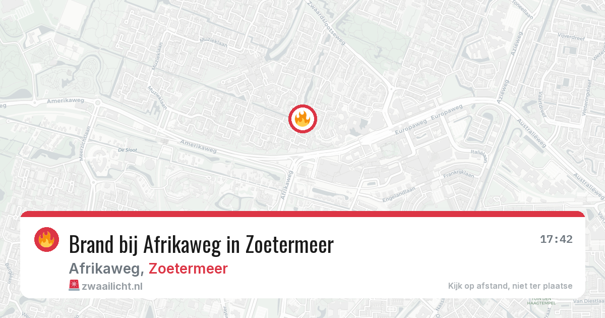 Brand bij Afrikaweg in Zoetermeer — 19 jul 2026