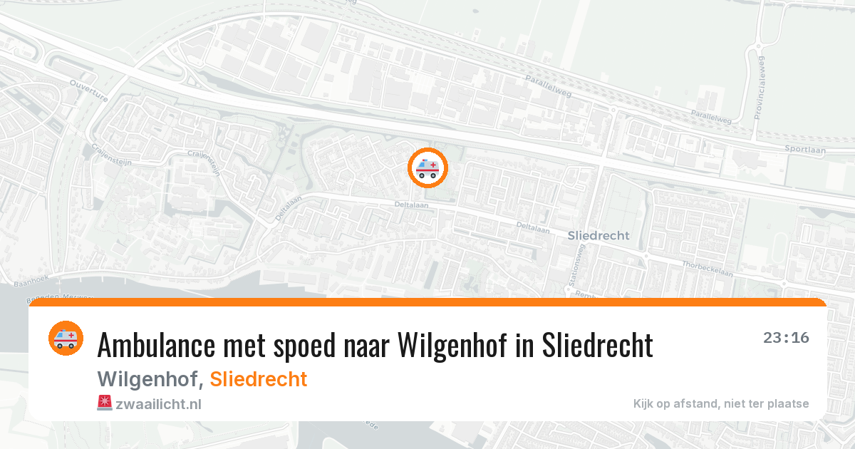 Ambulance met spoed naar Wilgenhof in Sliedrecht — 5 jun 2026